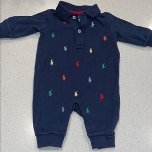 Polo Ralph Lauren baby Romper with Multicolor Embroidery 3month